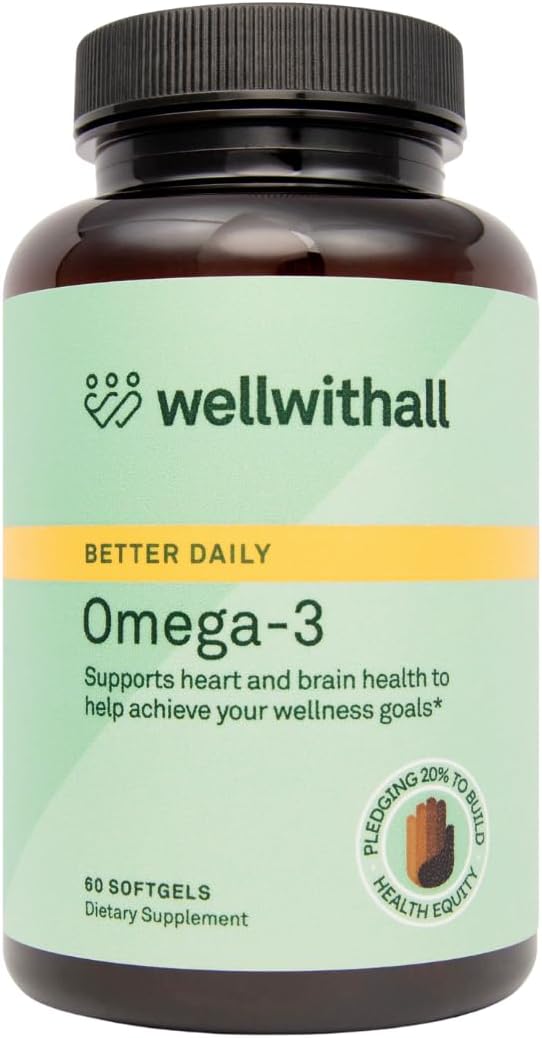 Omega-3 Fish Oil Supplement | Supports Heart and Eye Health | 450mg EPA, 300mg DHA | Promotes Brain Function | Ideal for Daily Wellness Routine | Omega 3 Fatty Acid | 60 Softgel Capsules