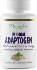 Paradise Herbs, Imperial Adaptogens, with Ashwagandha, Astragalus, Rhodiola, Proprietary Adaptogen Blend for Stress Support, Focus & Energy, 60 Vegetarian Capsules