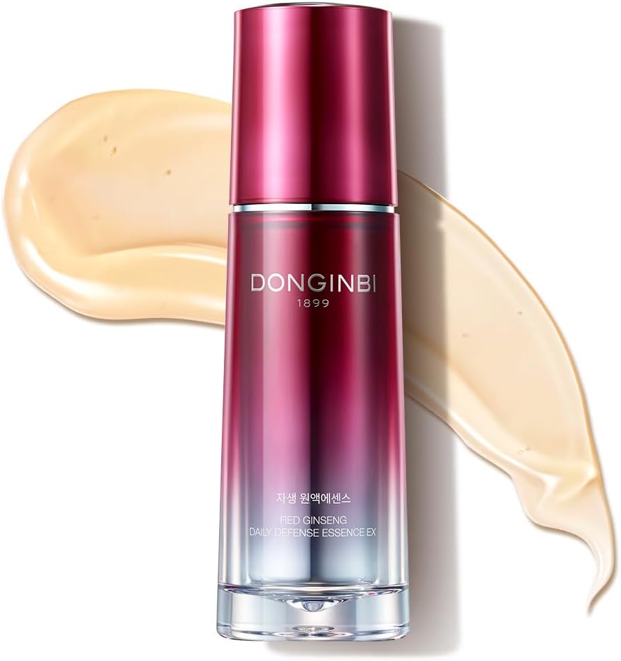 Donginbi Red Ginseng Daily Defense Essence - Firming & Skin Barrier Repair Serum for Dry Skin, Korean Red Ginseng Essence, Korean Skin Care Gifts for Women, 1.01 floz / 30ml
