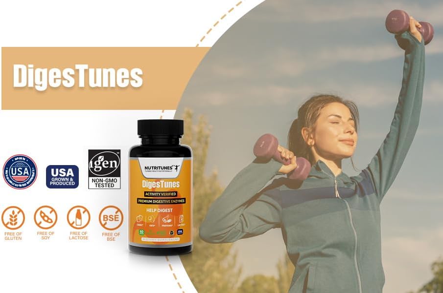 All-in-One Multi Enzyme Digestive Enzymes Supplement – Easily Breaks Down Carbs, Fats, Proteins & Dairy – Supports Healthy Digestion, Bloating Relief & Gut Comfort – Vegan, 60-Day Supply