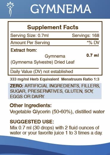 Secrets of the Tribe Gymnema Tincture Alcohol-Free Liquid Extract, Gymnema (Gymnema Sylvestre) Dried Leaf (4 FL OZ)