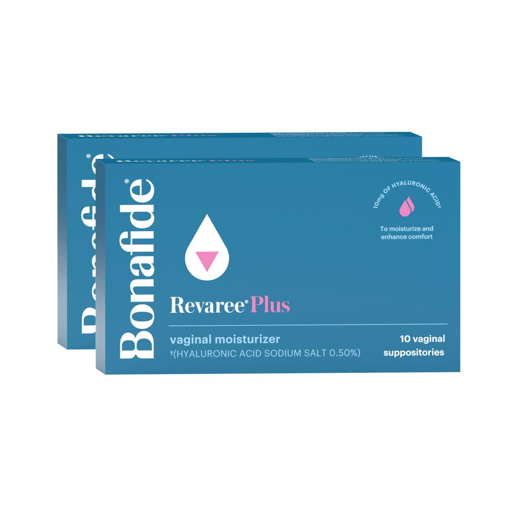 Revaree Plus by Bonafide. Vaginal Moisturizer with 10mg Hyaluronic Acid & Soothing Sweet Almond Oil. — 2-Month Supply (20 Inserts)