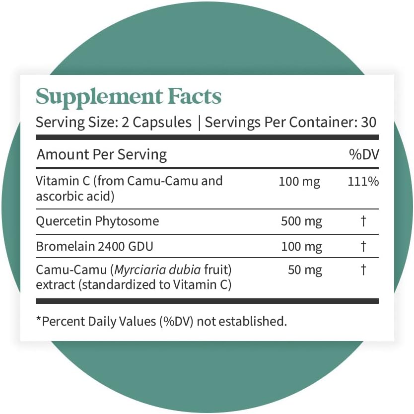 Pattern Wellness Quercetin Supplement with Bromelain - Immune Function & Cellular Health Support - Whole Body Health - Cardiovascular & Cholesterol Health - 60 Non-GMO Capsules