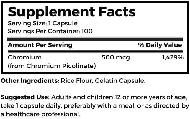 Dr Clark Store Super Chromium, 500 mcg 100 Capsules