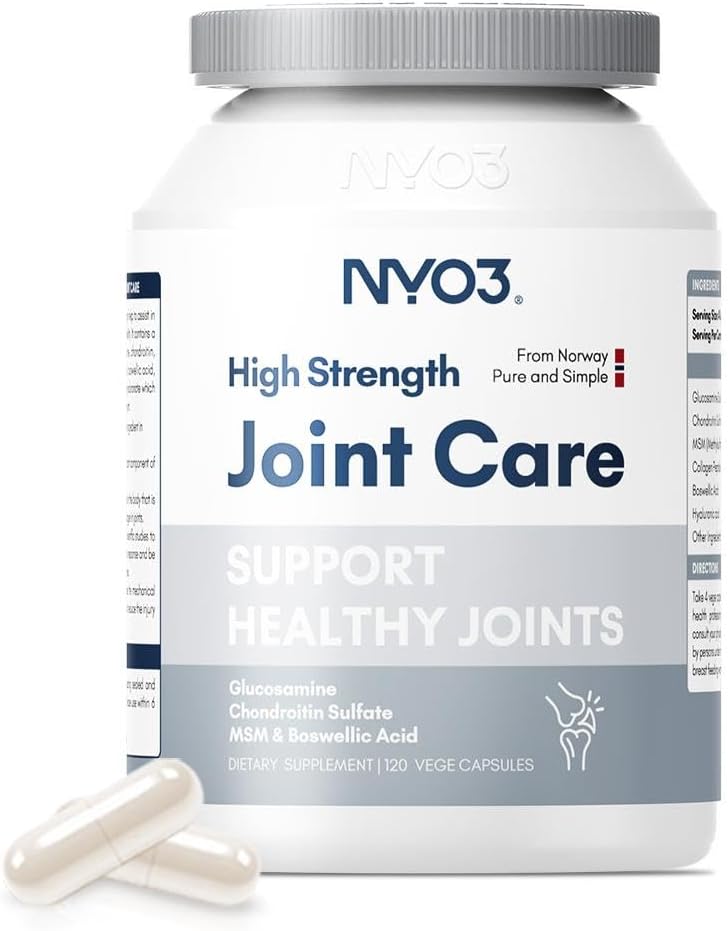 Glucosamine 1500mg with Chondroitin MSM 120 Capsules Collagen Peptide | Joint Support Supplement, 30 Day Supply Joint Health