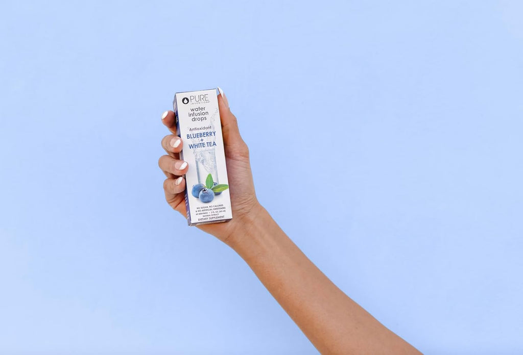 Pure Inventions - Blueberry & White Tea Water Infusion Drops - Antioxidants & Electrolytes - Health & Wellness Drink - Immunity Support -Sugar Free, Zero Calorie, No Artificial Sweeteners -60 Servings
