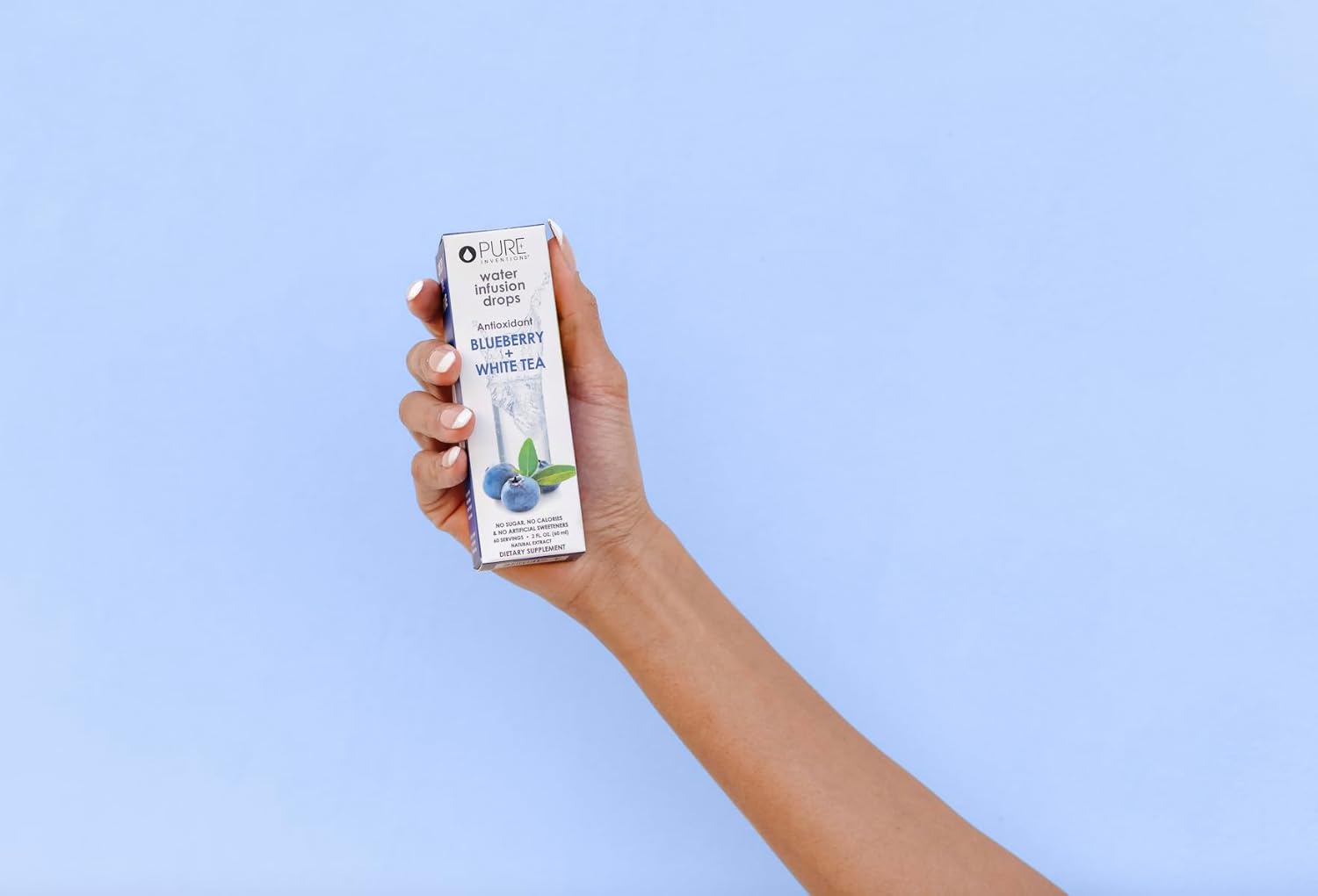 Pure Inventions - Blueberry & White Tea Water Infusion Drops - Antioxidants & Electrolytes - Health & Wellness Drink - Immunity Support -Sugar Free, Zero Calorie, No Artificial Sweeteners -60 Servings