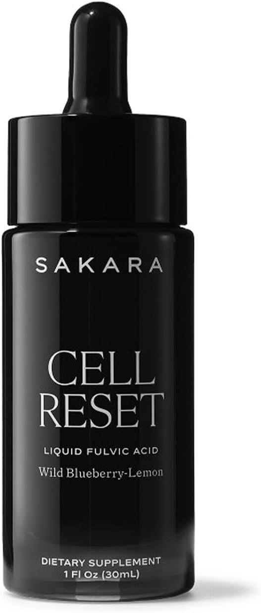 SAKARA Cell Reset Liquid Fulvic Acid Complex - Wild Blueberry-Lemon Mineral Tincture for Cellular Health - Natural Antioxidant Drops for Vibrant Wellness - Premium Bioavailable Formula, 1 Fl Oz (30ml)
