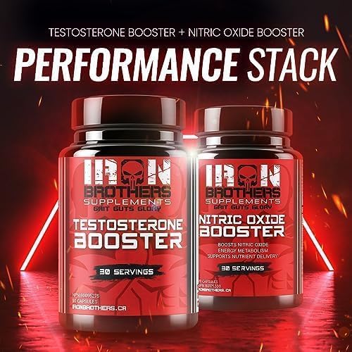 Iron Brothers Nitric Oxide Supplement for Men & Women | Pre-Workout Nitric Oxide Booster for Enhanced Muscle Pump, Blood Flow & Endurance | L-Arginine, L-Citrulline, Pine Bark Extract | 120 Vegan Caps