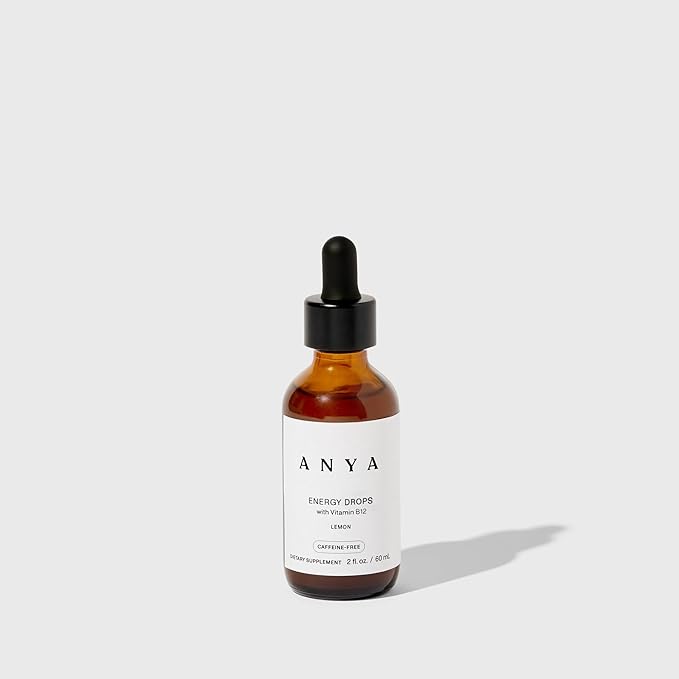 ANYA Postpartum - Energy Drops (2 fl oz, 15 Servings), Rich in Vitamin B12 and Chromium for Women, Caffeine-Free, Supports Healthy Energy Levels, Non-GMO, Gluten Free