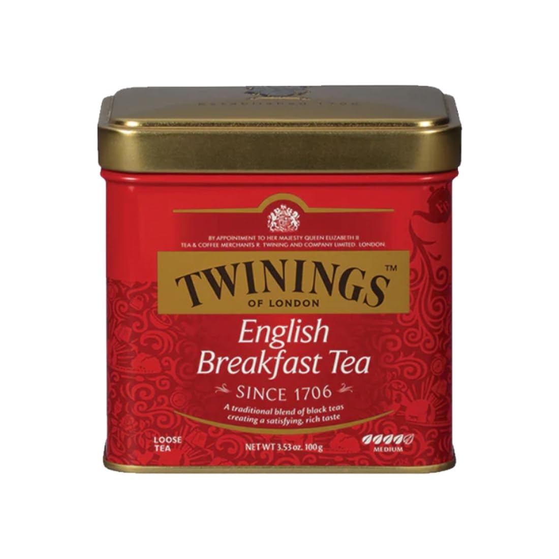 Twinings English Breakfast Loose Tea Tins, 3.53 Ounce Tins (Pack of 6), Smooth, Flavourful, Robust Black Tea Leaves, Caffeinated, Enjoy Hot or Iced
