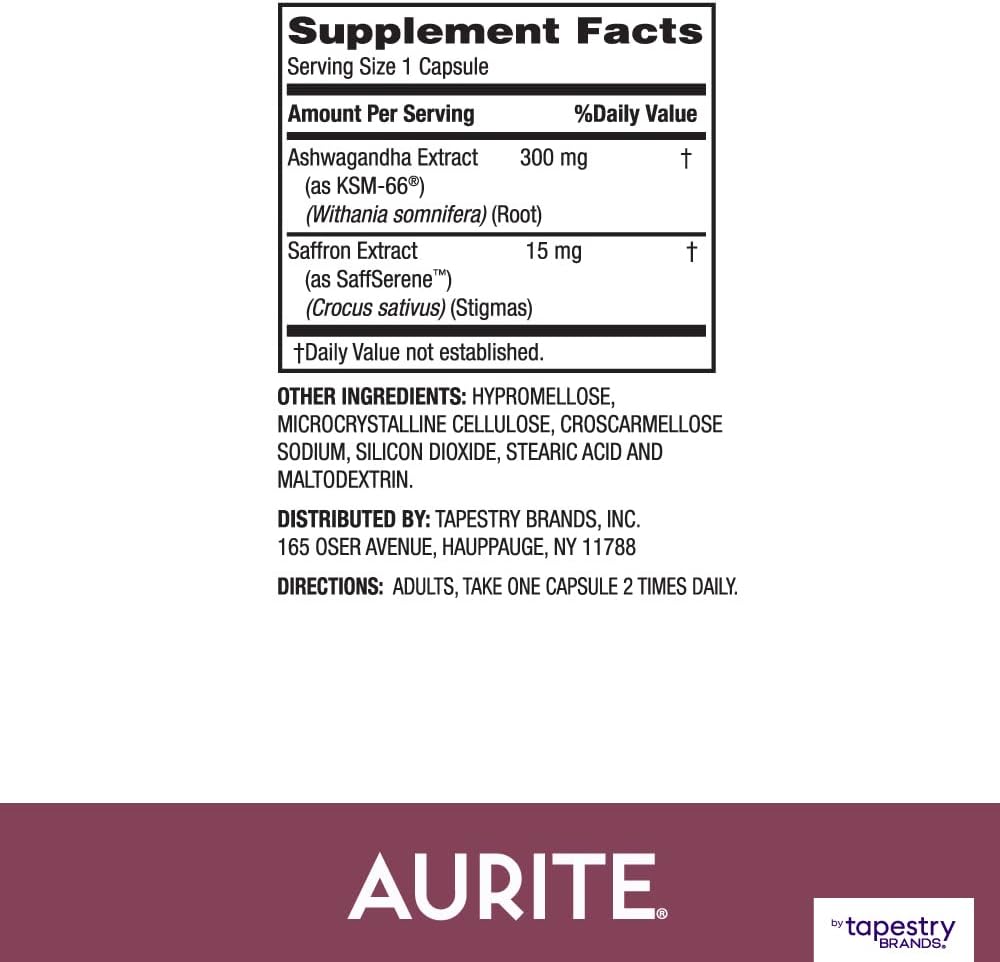 Saffron Supplement | Stress Management, Herbal Mood Support, Long-Term Memory, for Women & Men. (60 Count (Pack of 1), Saffron + Ashwagandha)