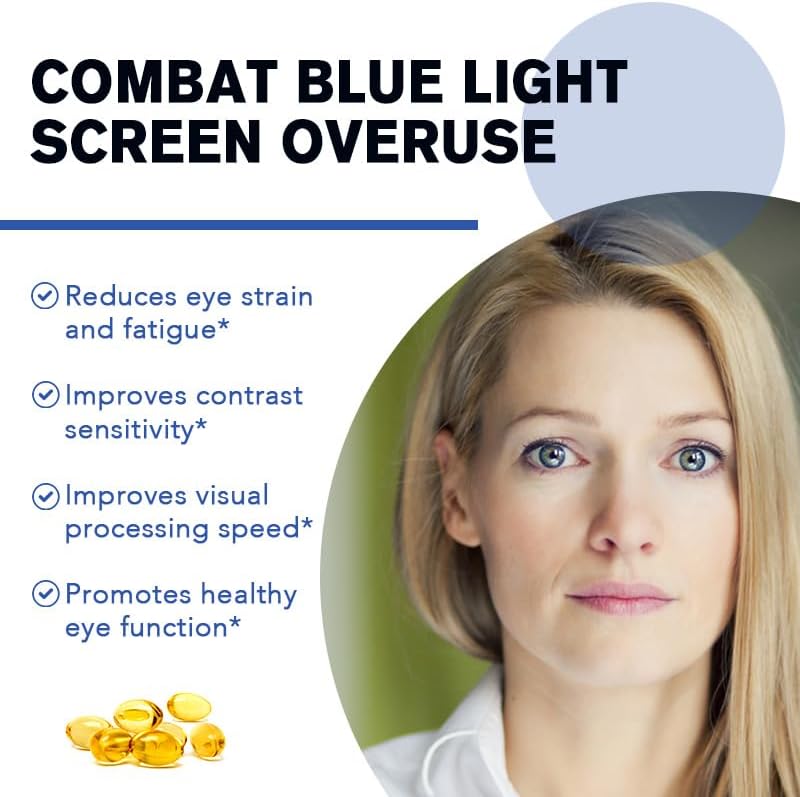 Total Eye Complex - Lutein + Bilberry + Zeaxanthin + Citrus Bioflavonoids - Ultra Vision Support Supplement for Healthy Eyes 120 Softgels, 60 Day Supply