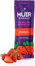 MUIR Strawberry Real Food Energy Gel - 10 Count | Organic Vegan Paleo Non-GMO Gluten-Free Fast Burning Endurance Gel | Clean Energy for Runners Cyclists & Athletes | No Artificial Flavors