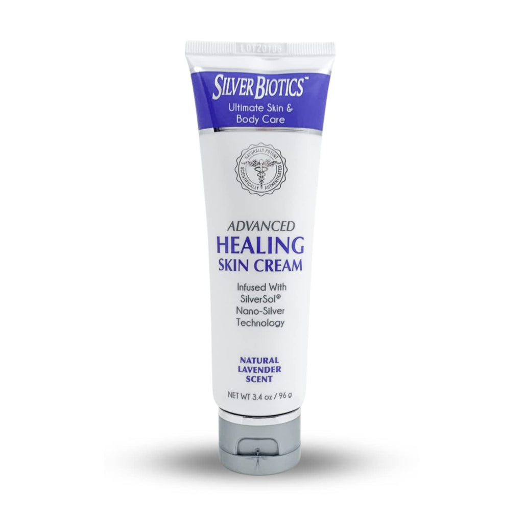 Silver Biotics Nano Silver Healing Lotion Cream Lavender Scent Infused SilverSol and Hyaluronic Acid | All Natural Ingredients to Heal, Smooth Your Skin Blemishes and Scars (3.4 oz.)