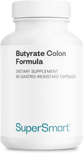 Supersmart Butyrate Colon Formula (Advanced Formula) - with Turmeric, MicrobiomeX & Peppermint Oil | Vegan & Gluten Free - 60 Gastro-Resistant Capsules