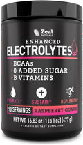 Zeal Electrolyte Powder - 90 Servings | Keto Electrolytes Powder | Zero Sugar, BCAAs, B-Vitamins | Potassium, Zinc, Magnesium | Hydration Powder Recovery Drink | Raspberry Guava