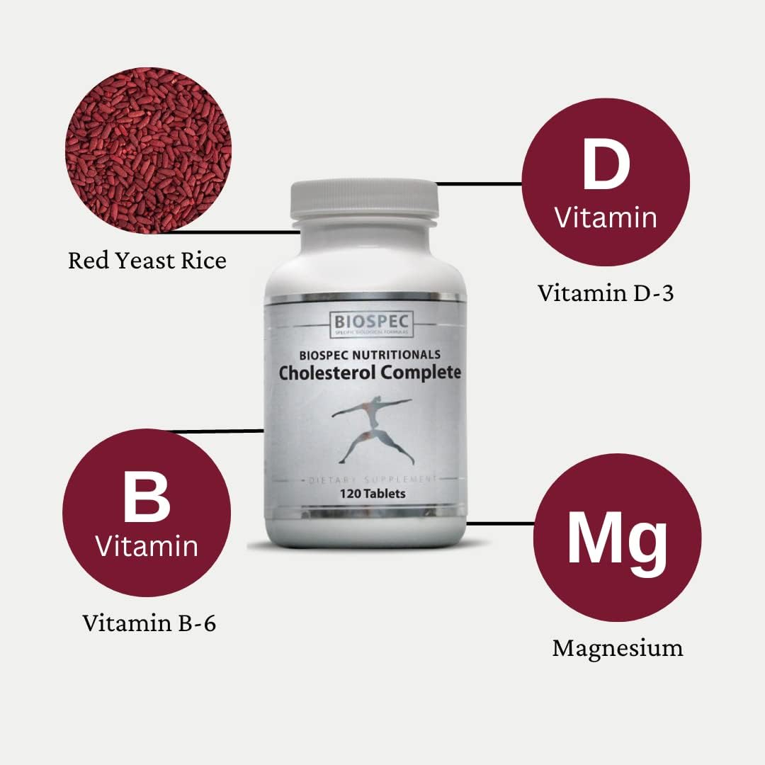 Cholesterol Complete - Natural Cholesterol Support for Cardiovascular and Heart Health* - Red Yeast Rice, CO-Q-10, Hawthorn, Magnesium (240 Tablets)