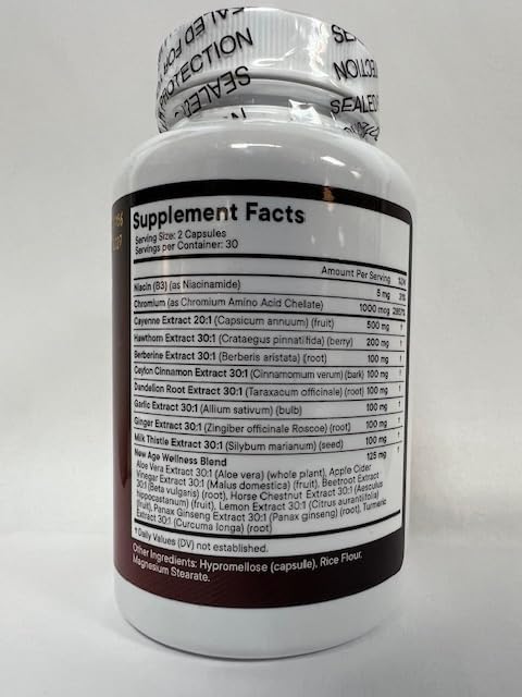 Cayenne Pepper Capsules Supplement with Hawthorn Berry, Dandelion Root, Ceylon Cinnamon, Garlic, Ginger, ACV, Milk Thistle, Beet Root, Aloe Vera - 120 Count