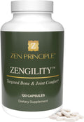 Zen Principle Zengility™ Joint Support & Bone Strength Supplement – Fast-Acting Relief with Glucosamine, MSM, Plant Calcium, Vitamin K2 & D3. Vegan Formula for Mobility, Flexibility & Comfort.