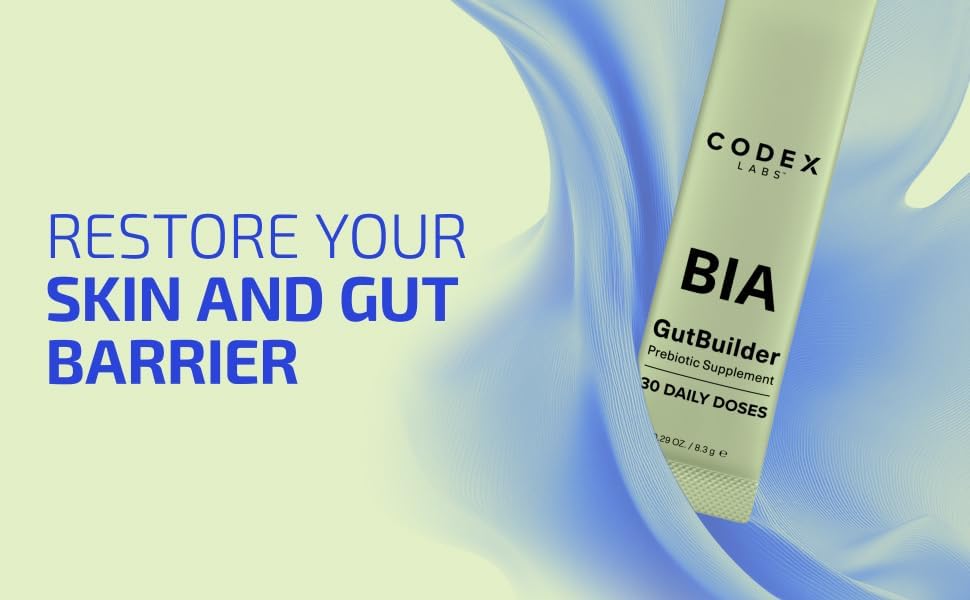 Prebiotics for Digestive Health & Immune System Support – Dietary Fibers, Antioxidants & Superfoods for Gut Barrier Strength & Gut Microbiome Balance | 30-Day Supply | Codex Labs BIA GutBuilder