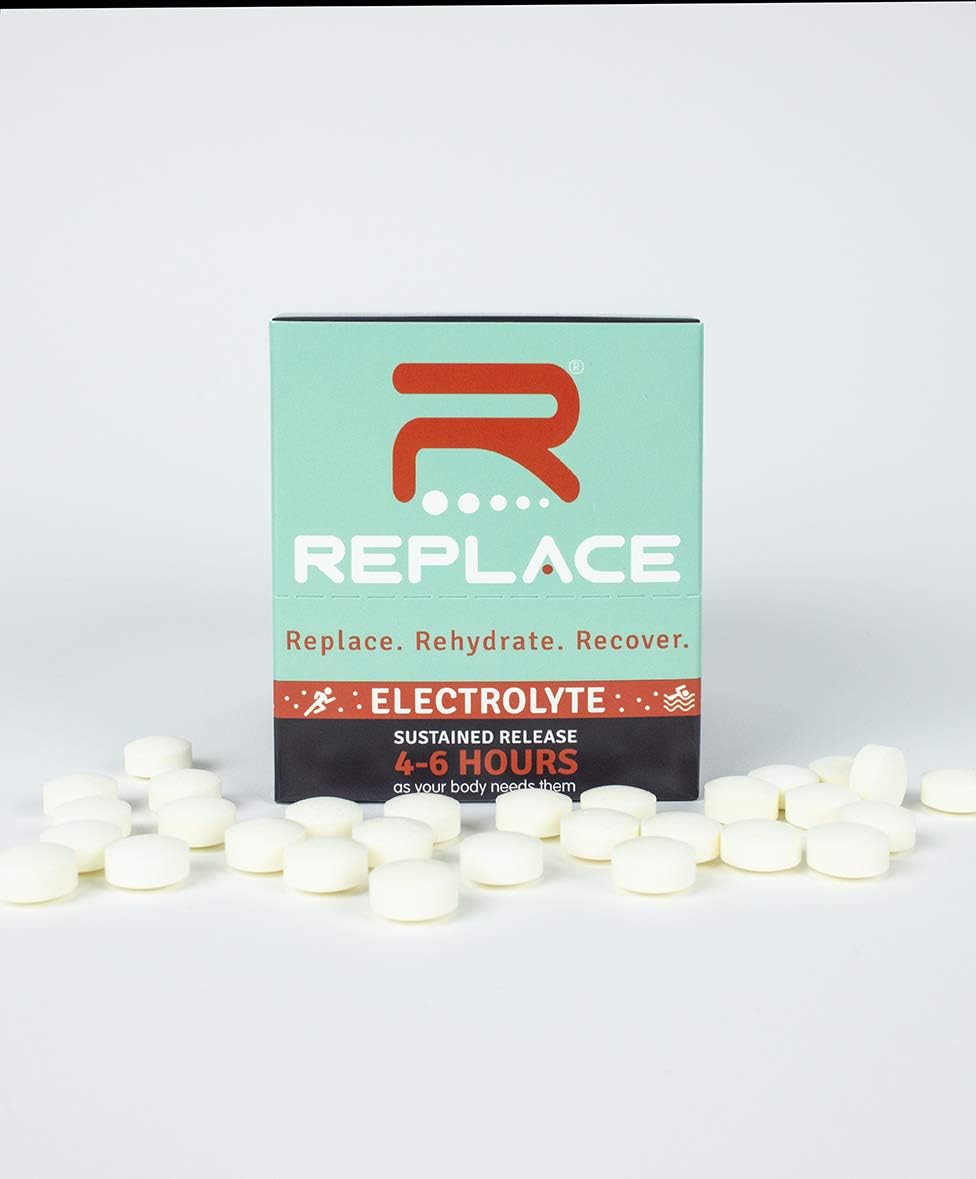 Replace - Sustained Release Electrolytes for Optimal Hydration - Box of 10 Packets (30 Tablets) - Zero Sugar & Calories, Non-GMO, Vegan, Gluten Free - Muscle Recovery & Energy