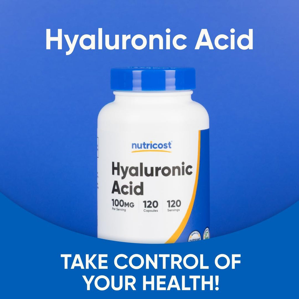 Nutricost Hyaluronic Acid Capsules 100mg,120 Vegetarian Capsules - Gluten Free, Non-GMO (Pack of 2)