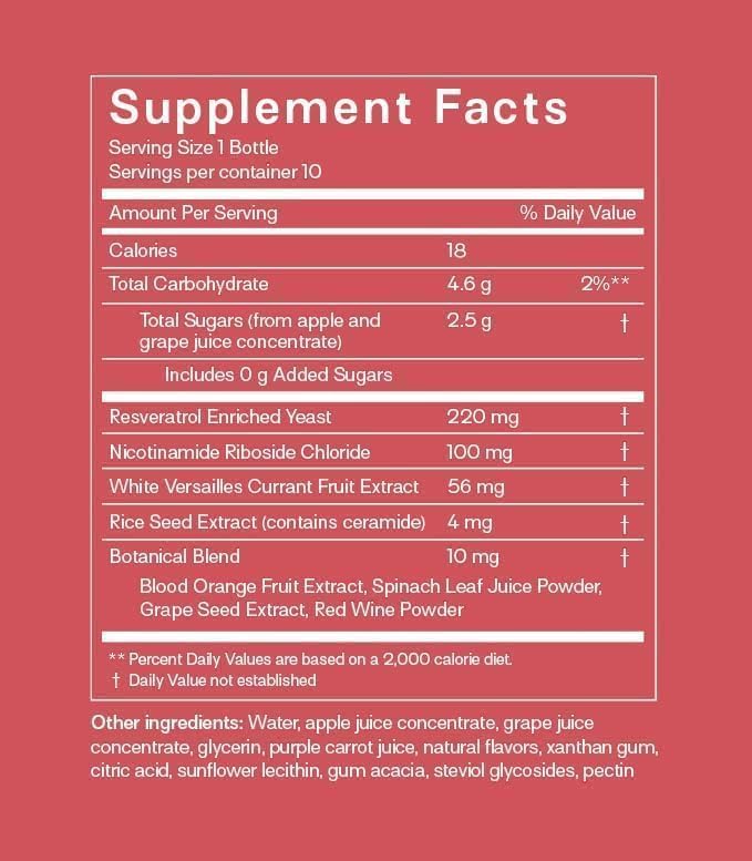 Liquid NAD+ Longevity Shots | Liposomal Nicotinamide Riboside and Resveratrol with Ceramides & Antioxidants | Twice-a-Week | Firm Skin & Brain Health| NMN Alternative | 30-Week Supply