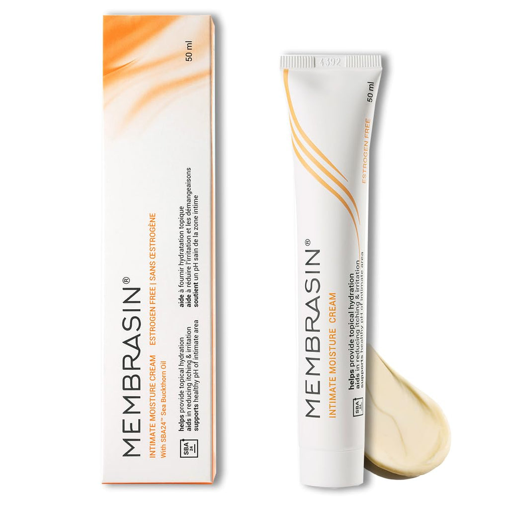 Membrasin Vaginal Moisture Cream with Hyaluronic Acid, Relieves Vaginal Dryness, Itching and Burning, Menopause Support, Hormone Free, Plant Based Formula with Omega 3 6 7 9 and Vitamin E, 50 ml