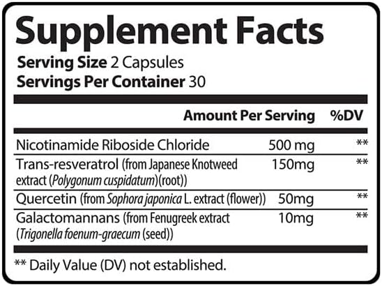 NAD+ Support Supplement | Ultra DNA Revival Formula | Cellular Energy & Wellness Support | Premium NMN + Resveratrol Blend | Vegan Capsules | 60 Count