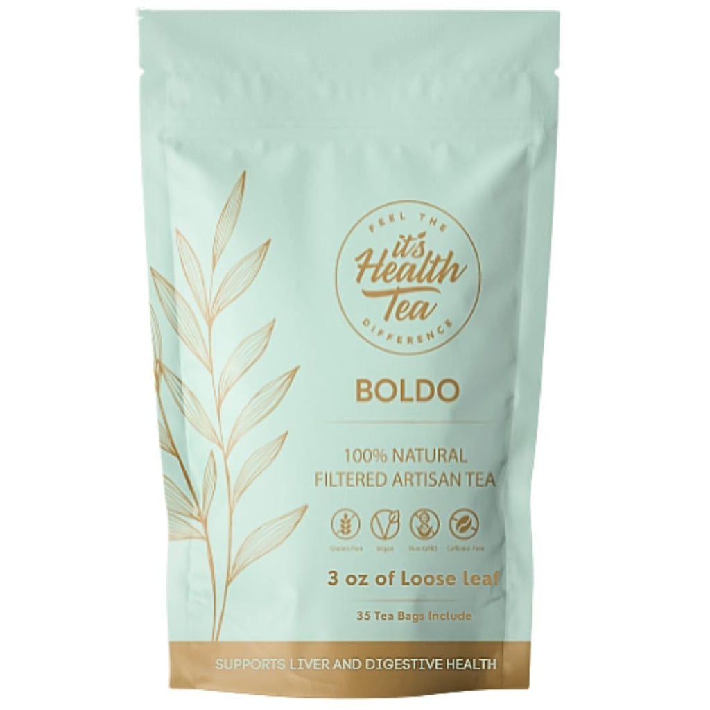 Boldo Herbal Tea — Traditionally Used for Digestive Comfort & Healthy Bile Flow | 35 Filtered Tea Bags Included | Caffeine-Free, Gluten-Free | 3 oz Loose Leaf