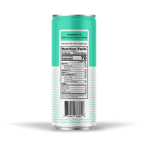 100 Coconuts - 100% Pure Coconut Water - Low Calorie All-Natural Drink with Electrolytes - Naturally Sweet, no preservatives - Non-GMO, 11 fl oz, Pack of 12 (Pure Coconut Water)