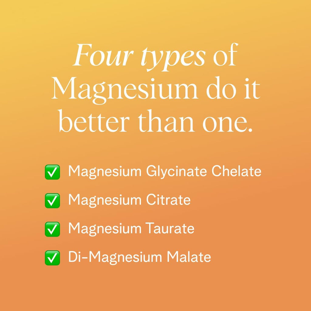 Ora Organic Magnificent, Magnesium Complex Powder for Sleep, Stress, Muscle Recovery, Brain & Heart Support, 4-in-1 Magnesium Glycinate, Citrate, Malate, & Taurate, Vegan, Gluten-Free, Non-GMO, 30Serv