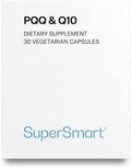 SUPERSMART - PQQ & Q10 (CoQ10) - Powerful Antioxidant Used to Protect Mitochondria Up to 20% for Aging Cells | Non-GMO & Gluten Free - 30 Vegetarian Capsules