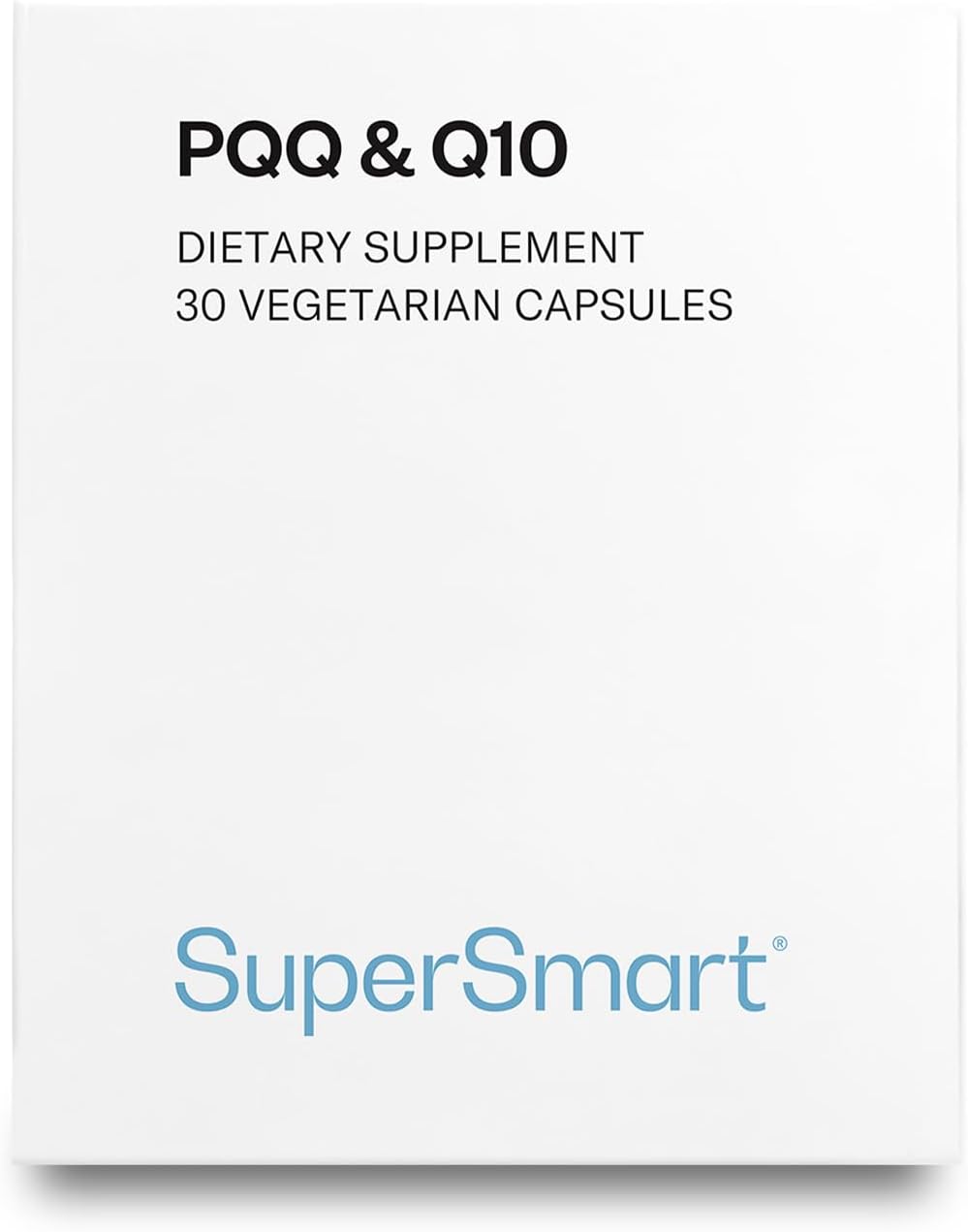 SUPERSMART - PQQ & Q10 (CoQ10) - Powerful Antioxidant Used to Protect Mitochondria Up to 20% for Aging Cells | Non-GMO & Gluten Free - 30 Vegetarian Capsules