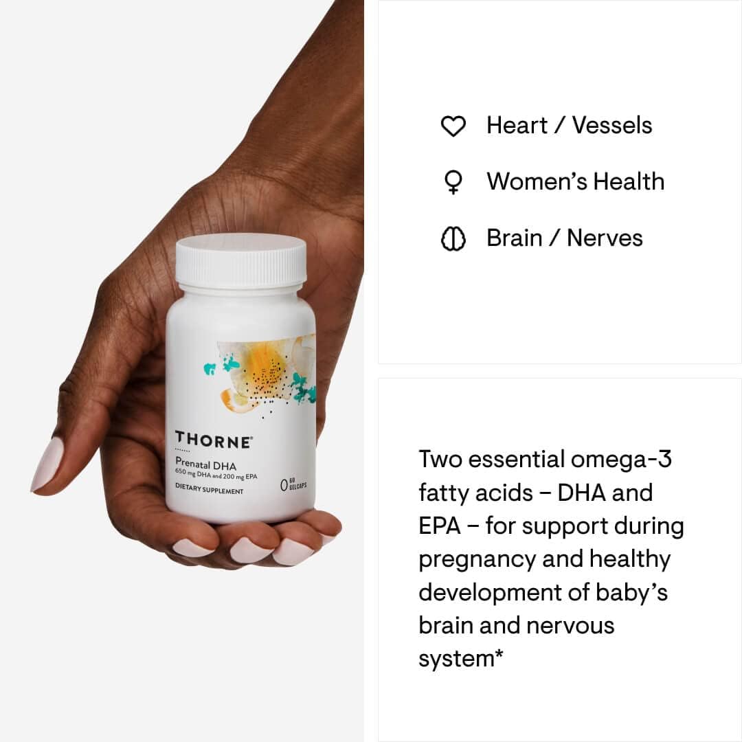 THORNE - Comprehensive Prenatal Bundle: Women's Basic Prenatal Multi & DHA - Baby’s Brain, Health Support - 30 Servings