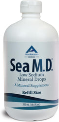 Anderson Sea M.D. New Refill Size Concentrated Trace Mineral Drops, Ionic Electrolyte Magnesium Supplement, Aids in Muscle Cramps, Liquid Magnesium, Easy to Take, 550mL, 275 Servings