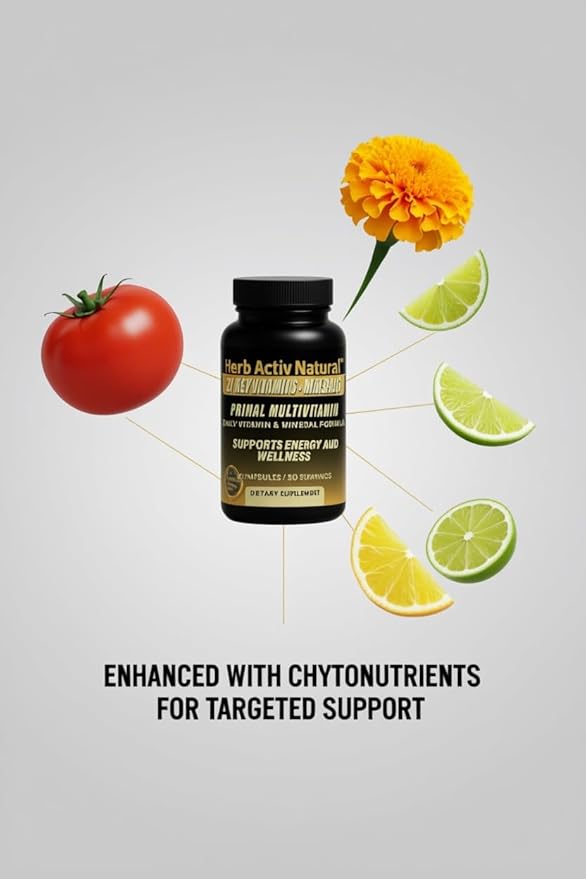 Primal Multivitamin - 21 Essential Vitamins & Minerals - Daily Vitamin & Mineral Supplement - Energy & Wellness Support - 30 Capsules
