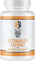 Gorilla Mind Astragalus 750mg Capsules - Long Term Immune Support and Improved Cardiovascular Health (90 Capsules)