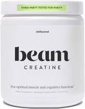 Beam Creatine Monohydrate Powder - Micronized Creatine for Muscle Growth, Strength, Endurance & Recovery - Unflavored, Fast-Dissolving, Workout Supplement for Men & Women, Keto & Vegan - 60 Servings