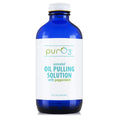 PurO3 Ozonated Oil Pulling Solution - Organic, Ozone Infused Coconut, Sesame, Sunflower, & Peppermint Essential Oils for Teeth & Gums - Fluoride-Free, Non-Toxic & Non-GMO Oral Care, 8 oz