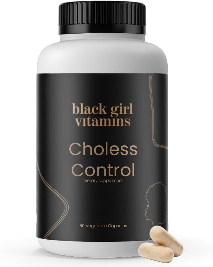 Black Girl Vitamins Choless – Cholesterol & Heart Health Support Supplement with CoQ10, Niacin, & Antioxidants – Cardiovascular Support – 60 Vegan Capsules