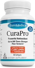 EuroMedica CuraPro 375 mg - Liver, Heart & Brain Health Support - Turmeric Essential Oil for Immune System & Antioxidant Support - Up to 500x Stronger Than Turmeric - Non-GMO - 60 Softgels