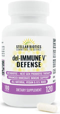 Del-Immune V® Defense by Stellar Biotics, All-Natural Immune Support & Gut Health (+) Immediate Care, Metabiotic: NextGen Probiotic Therapy (120 Caps)