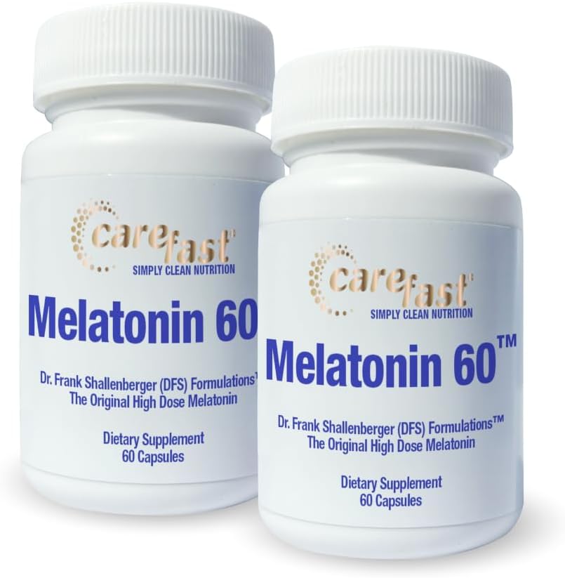 Pure Melatonin 60mg | 120 High-Dose Easy-to-Swallow Capsules | Natural Sleep Aid | Non-Habit Forming | Holistic Wellness