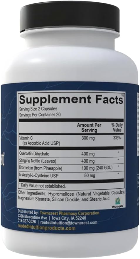 Hist Assist | Seasonal Sinus & Immune Balance Formula | Quercetin Bromelain NAC Nettle | Non-GMO Gluten Free | 40 Capsules