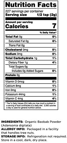 Terrasoul Superfoods Organic Baobab Fruit Powder, 12 Ounces