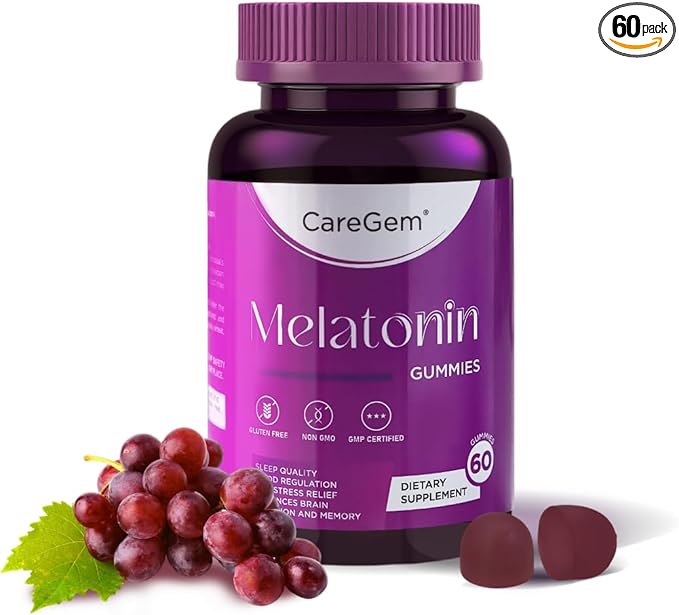 Sleep Aid | 5mg Melatonin Gummies with Ashwagandha, Valerian Root & L-Theanine | Natural Sleep Support for Adults | Stress Relief & Relaxation | Non Habit Forming 60 Count