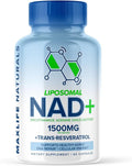 Liposomal NAD+ Trans-Resveratrol Supplement 1500mg - 120 Capsules - Liposomal NAD Supplements for Women and Men, High Purity-NAD Cell Regenerator, Cognitive & Anti Aging Supplement for Women & Men