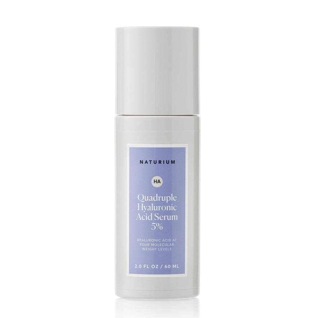 Naturium Quadruple Hyaluronic Acid Serum 5% Jumbo, Hydrating & Plumping Face Serum, Anti-Aging & Moisturizing Skin Care, Fragrance-Free, 2 oz
